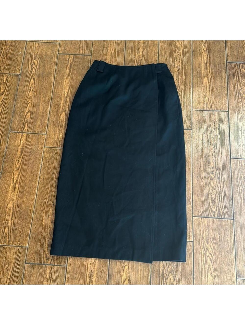 ANNE KLEIN II | Vintage 100% wool midi wrap skirt, size 12